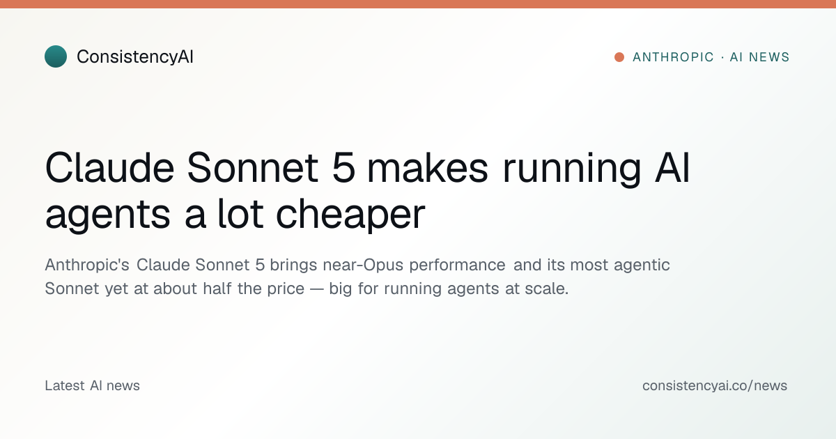 Claude Sonnet 5 makes running AI agents a lot cheaper
