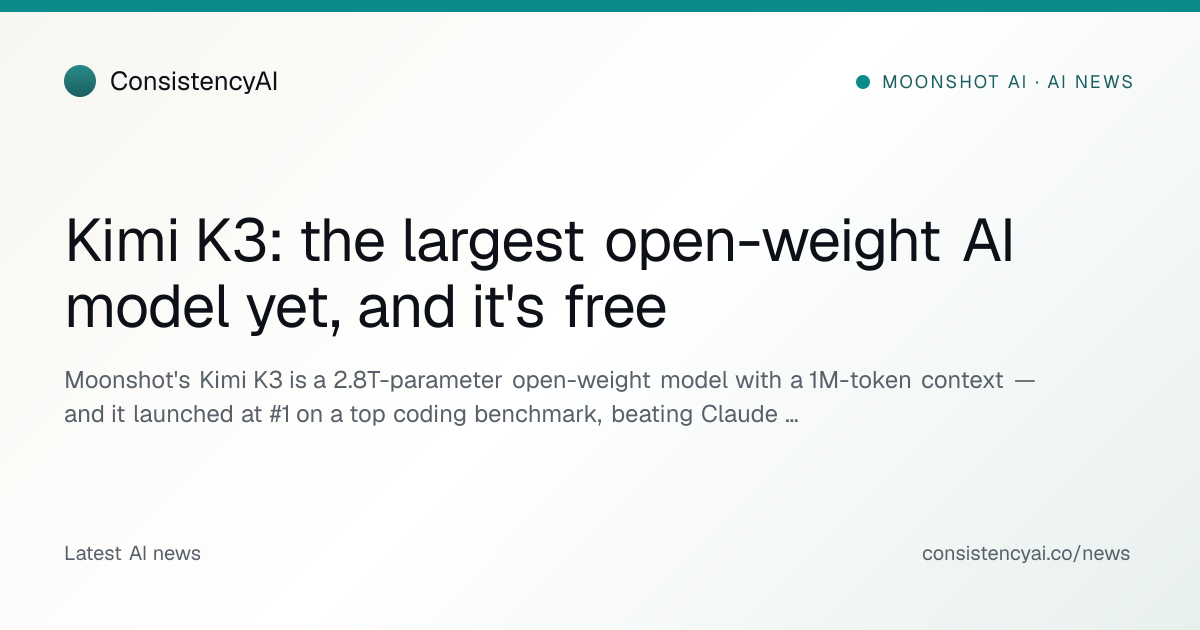 Kimi K3: the largest open-weight AI model yet, and it's free