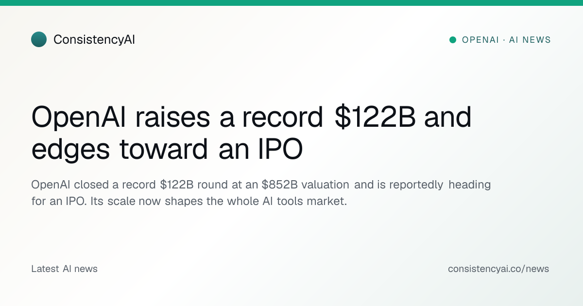 OpenAI raises a record $122B and edges toward an IPO